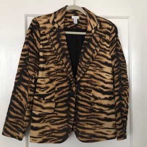 Chico’s Fierce Stripe Blazer with leather detail